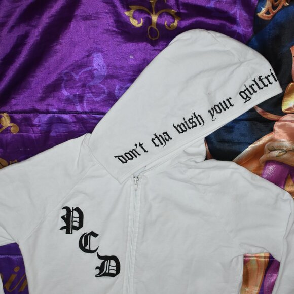 PUSSYCAT DOLLS DON'T CHA WISH HOT LIKE ME HOODIE size SMALL STAINED USED AS IS - Picture 6 of 16